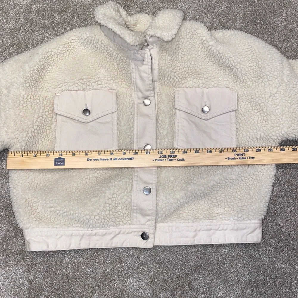 Zara Sherpa‎ Jacket Size XS Cream Off White